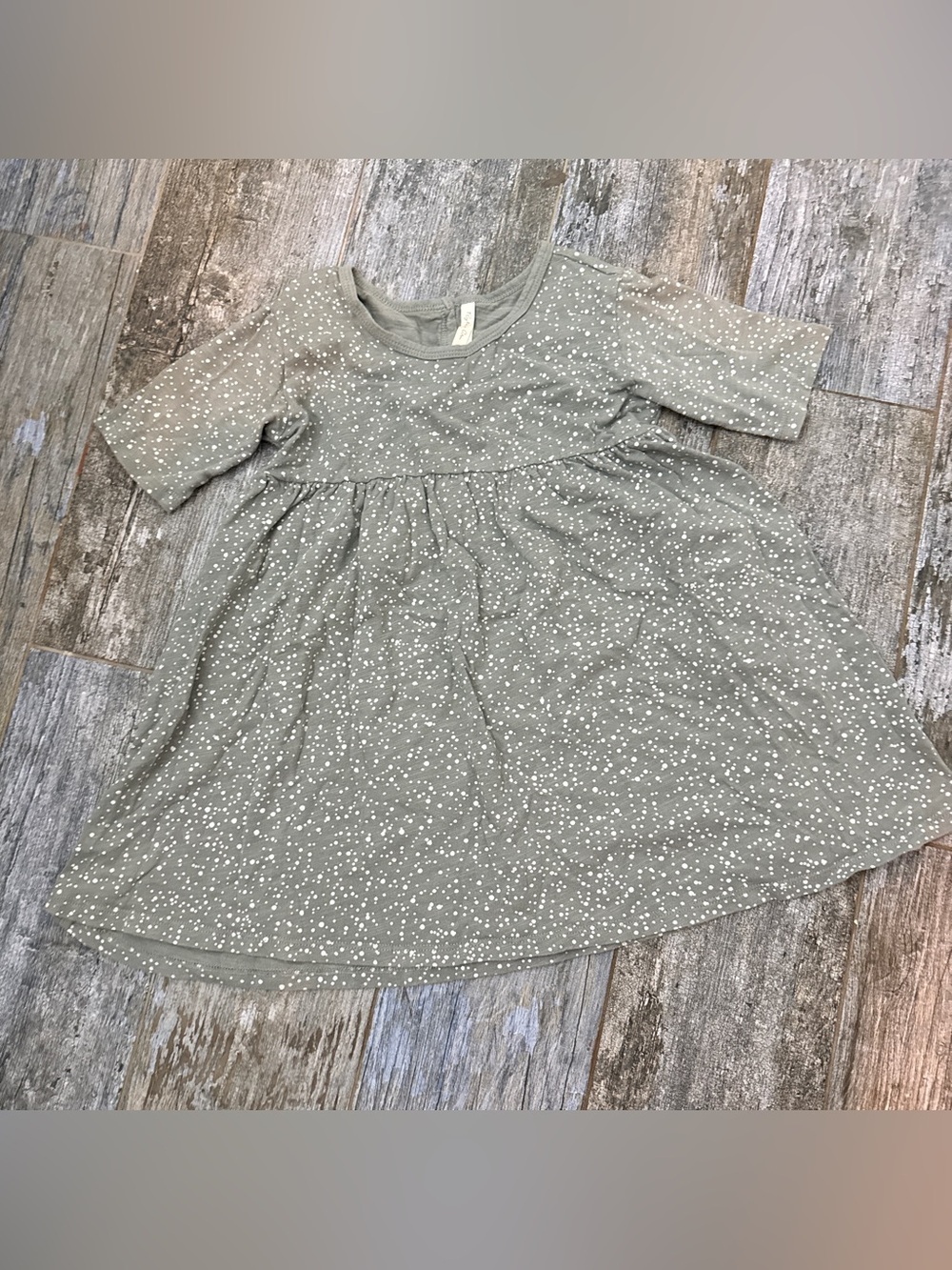 Rylee + Cru Olive Green Dot Print Cotton Dress